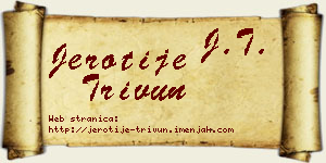 Jerotije Trivun vizit kartica